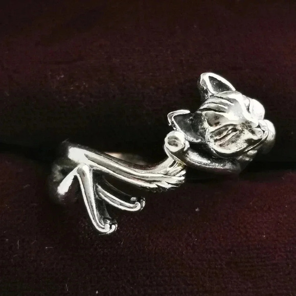 925 sleepy  cat ring - Picture 2 of 3